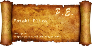 Pataki Eliza névjegykártya